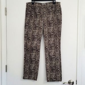 Westbound Brown Snake Print Pant 12S